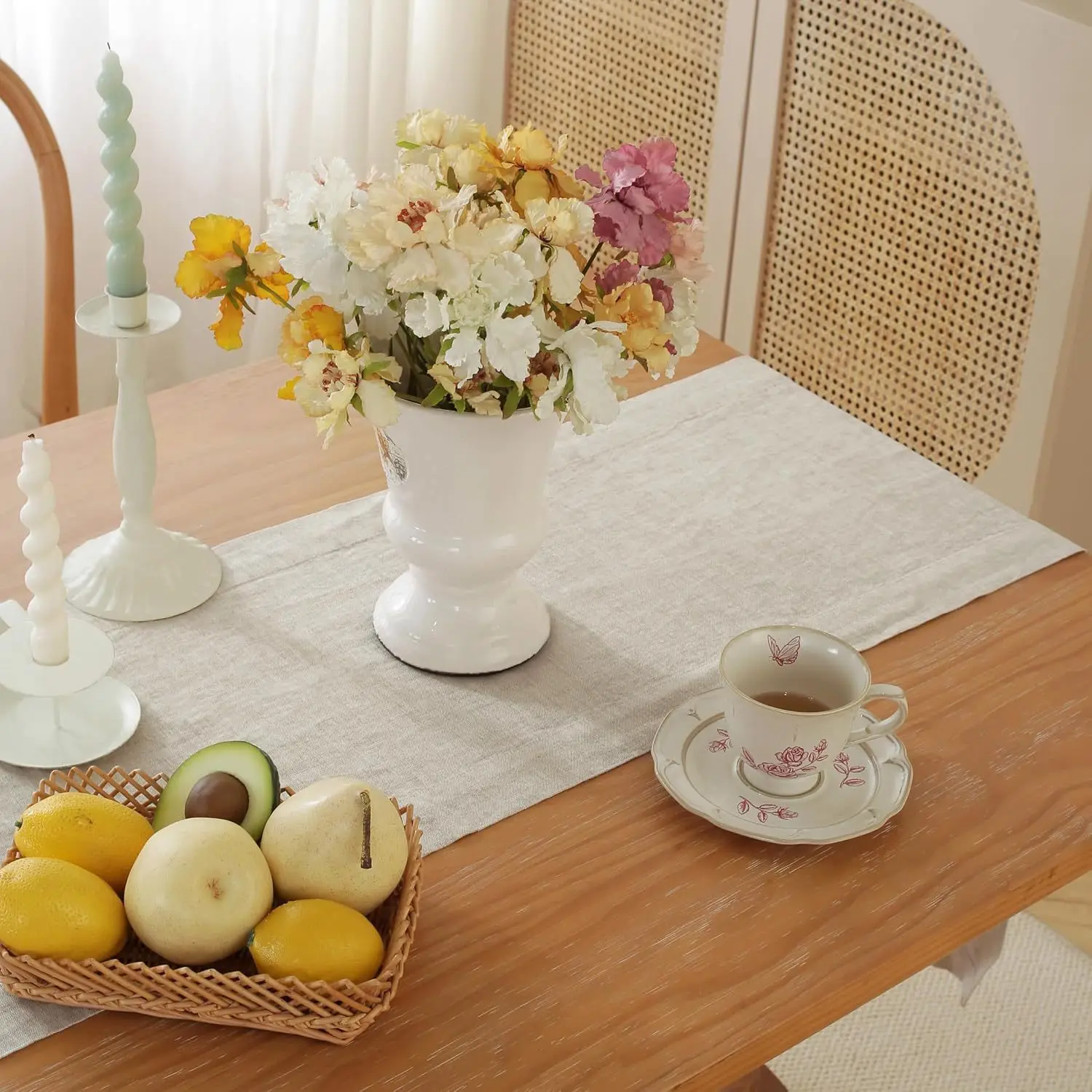Cotton Linen Table Path Plain Angle Home Zen Flax Color Modern Simple Restaurant Decoration Office Meeting Long Table Runner