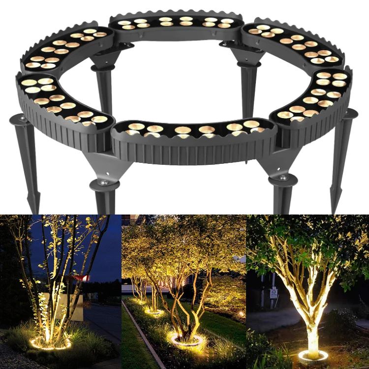 

Custom Modern Outdoor Decoration Ring Tree Light LED AC220v DC24V IP65 Waterproof Aluminum Garden Spotlight