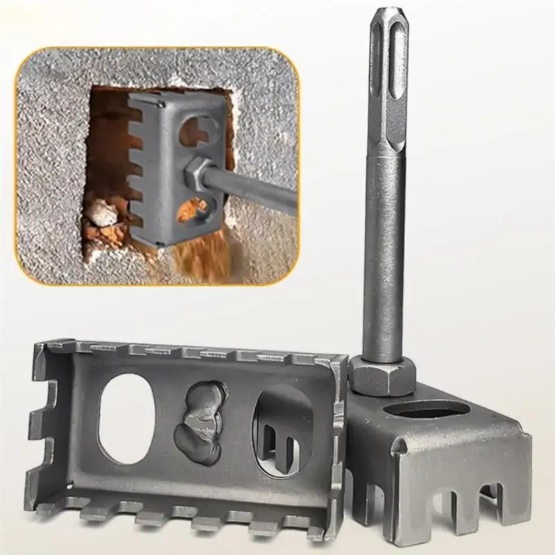 Square Drill Hole Opener Electric Hammer Hole Expansion Plumber Electrician Wall Slotting Installation Socket Tool Accessories