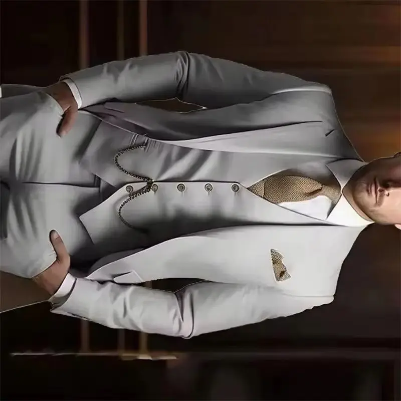 2026 Men's 3-Piece Suit Set Multi-Colors Notched Lapel Wedding Groom Formal Business Office Jacket with Vest And Pants