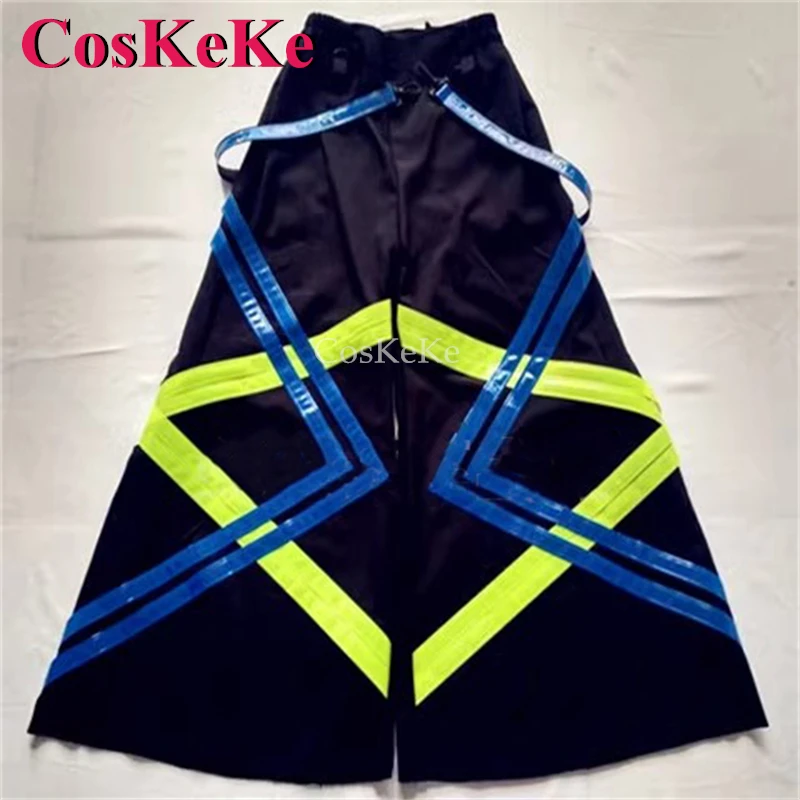 

CosKeKe Handsome Reflective Bell-bottoms Trousers Reaper Phat Pants Fashion Melbourne Shuffle Ghost Dance Pants For Unisex New