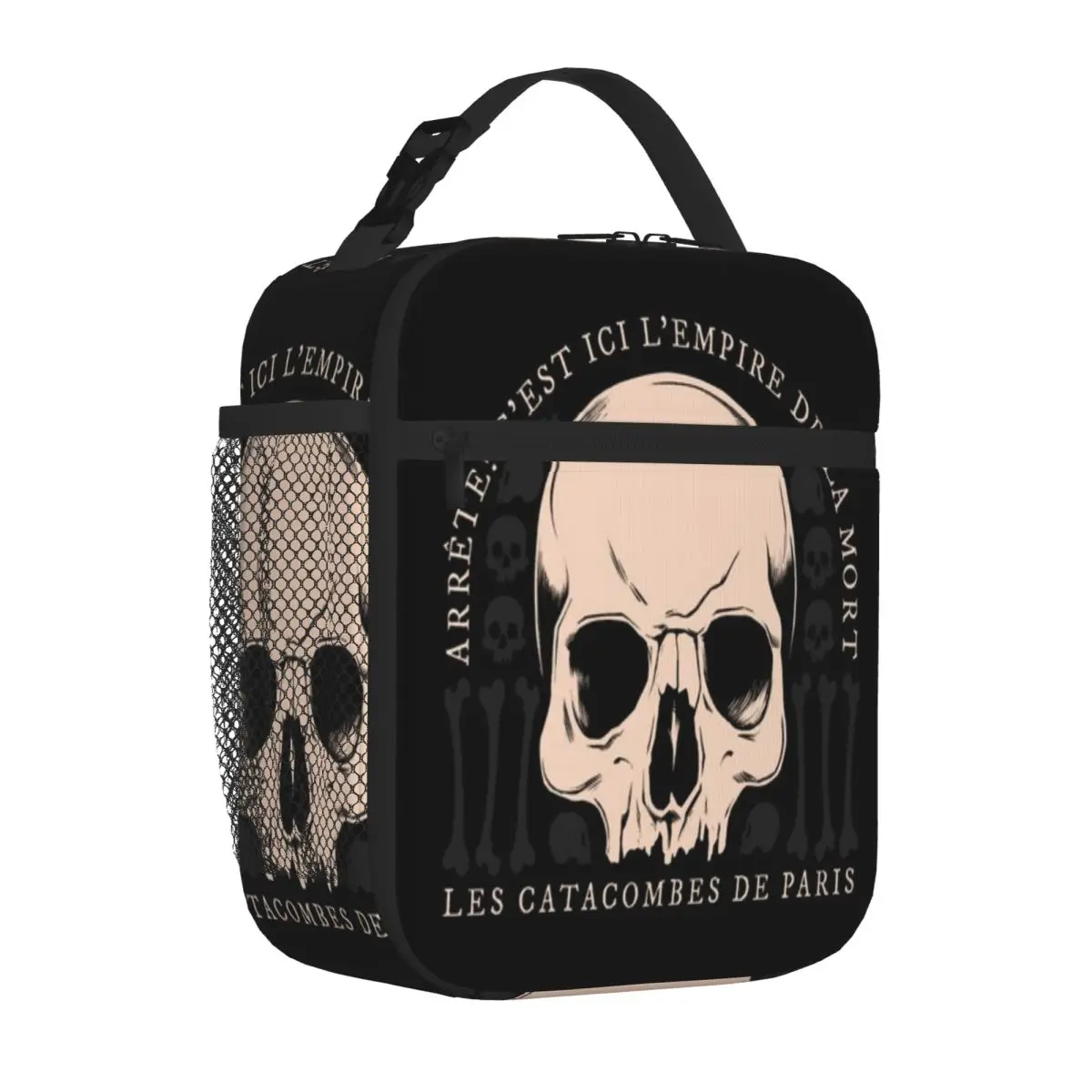 Bestselling Paris Catacombs Zipper Closure Insulated Lunch Bag Nursing Shift Carry Lunch Bag