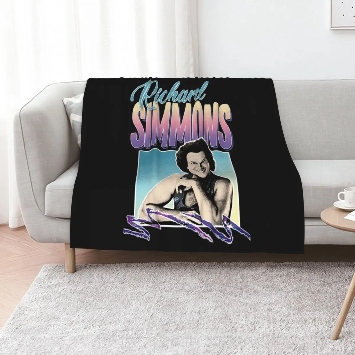 Richard Simmons T-ShirtRichard Simmons 80s Styled Tribute Design Throw Blanket Quilt Large Heavy decorative Blankets