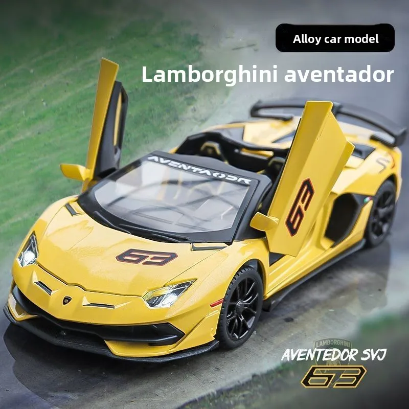 

1:32 SVJ63 Simulation Alloy Roadster Model Sound and Light Toy Car Diecast Alloy Car Model Collectible