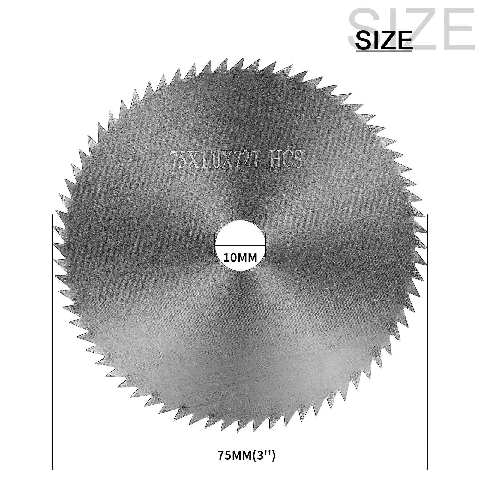 75mm 3 inch Cirkelzaagblad TCT Carbide Zaagblad Cut-off Wiel Voor Hout Slijpschijf 72 Tand