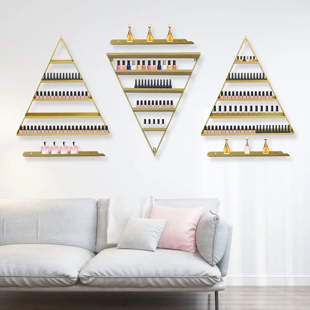 

Wall-mounted Nail PolishDisplayRacks Salon Nail Cosmetics Shelf 6Pcs 5-Tier