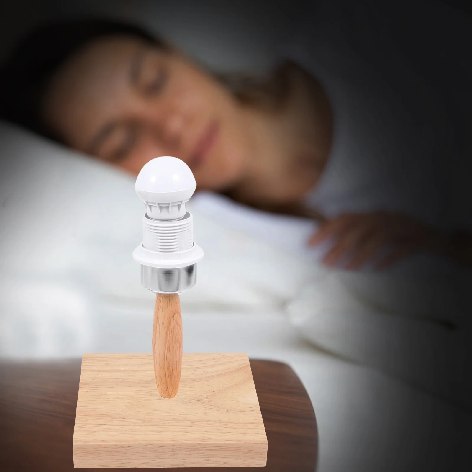 

2Pcs Square Lamp Base Solid Wood Night Light Stand Replacement Table Lamp Accessory Pre-Drilled Holes Easy Cable Management