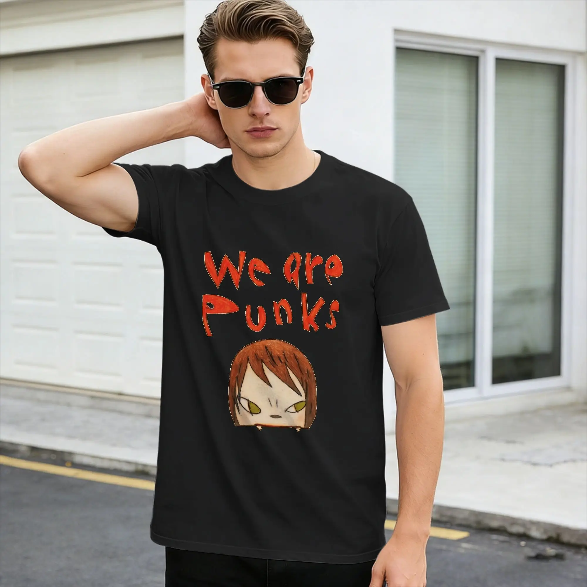 Y-Yoshitomo Nara T Shirt Summer  100 Cotton T Shirts For Men's Casual Tshirt Short-Sleeve Streetwear Tops,