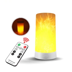 Remote Control Flame Bulb Night Light Flame Effect LED Desk Lamp USB Rechargeable Table Mood Lights For Kids Home Decoration