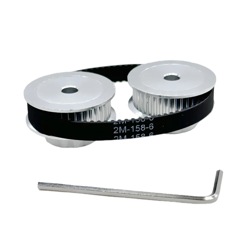 2GT 2M 40 Gigi GT2 40T Set Katrol Sabuk Waktu Bor 5 ~ 12Mm Lebar Sabuk 6/10Mm Kit Sabuk Katrol Sinkronisasi Roda Pengencang Rato 1:1