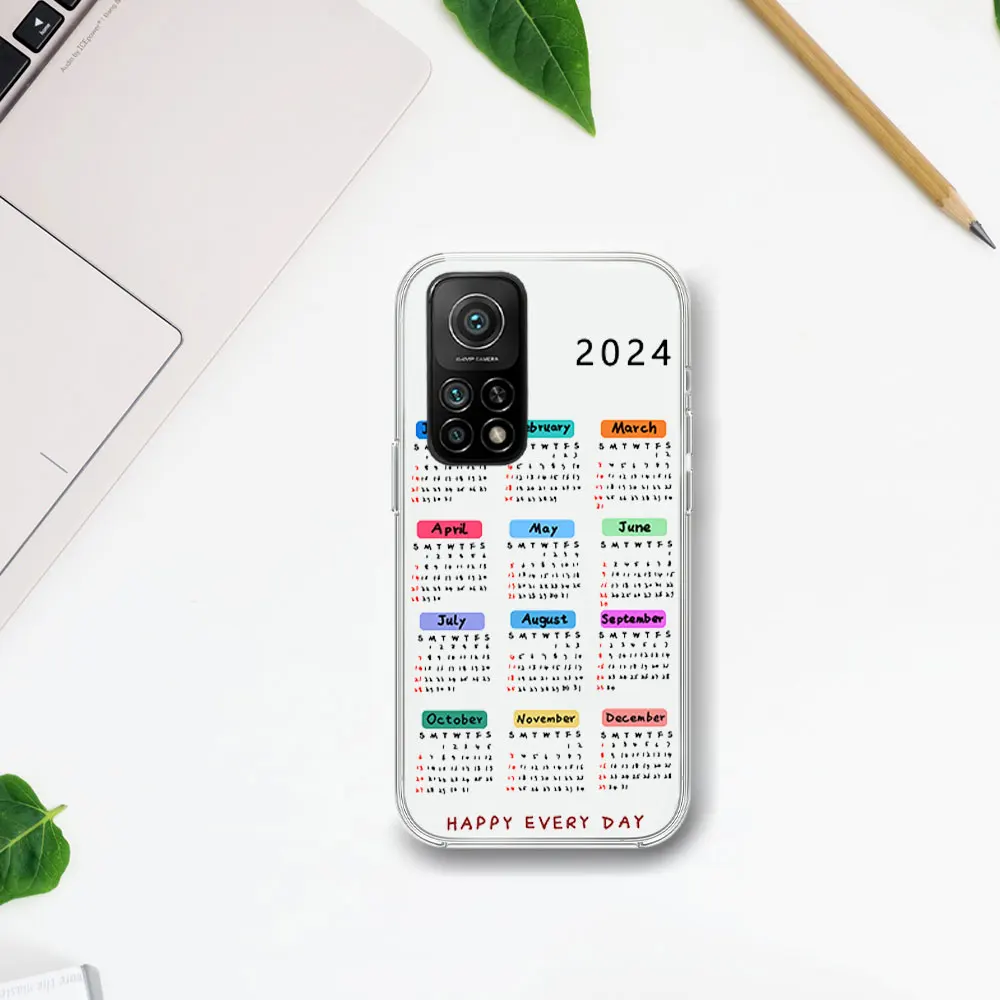 Fashion 2024 Calendar Transparent Phone Case For Samsung S21 S22 S23 S24 PLUS ULTRA  A04 A14 A23 A31 A34 A35 5G Shell