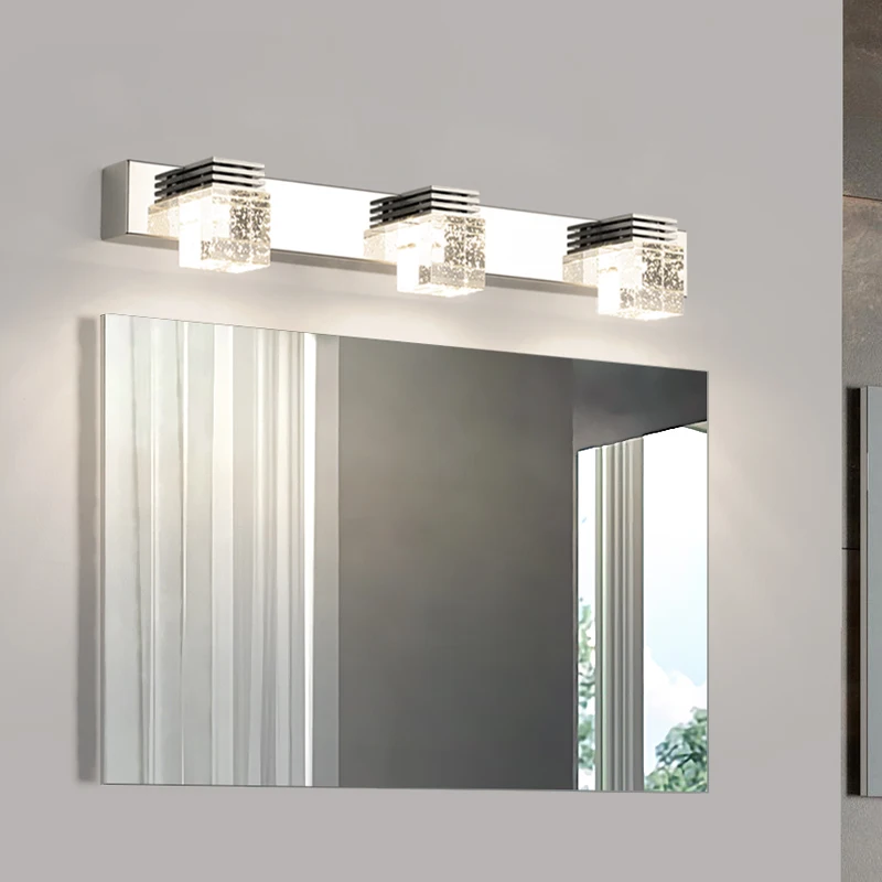 Zhongshan-Lámpara de pared de tocador Simple LED, iluminación de espejo de cristal de maquillaje, lámpara de polvo, bombilla pequeña