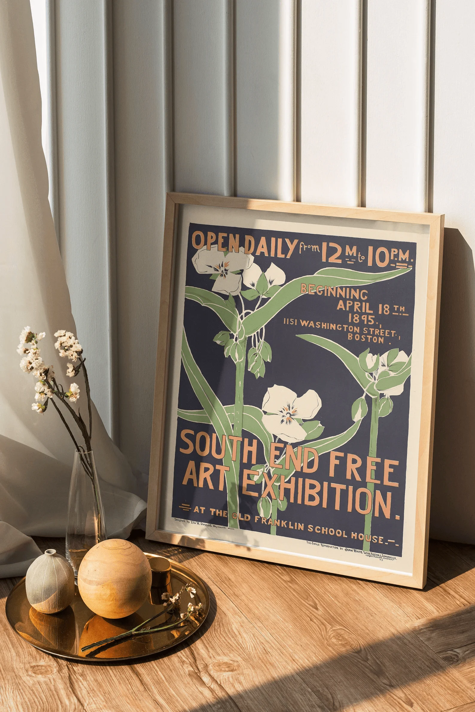 Art Nouveau Poster, Vinage Exhibition Poster, South End Free Art Exhibition, Vintage Art Trendy Print, Home Decor Print Wall Art image 6