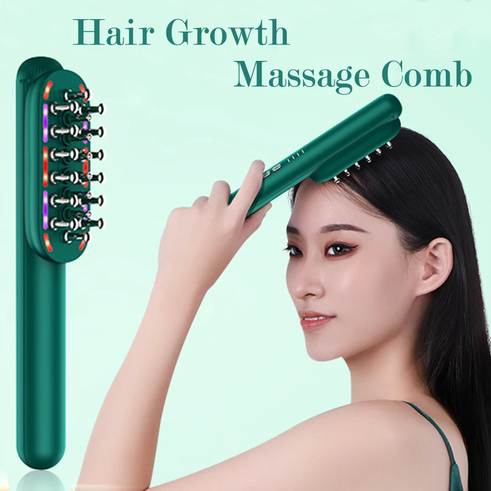 

EMS Hair Growth Massage Comb Hair Oil Applicator RF Stimulate Scalp Growth Massager LED Light Therapy Hair Brush Anti Hair Loss