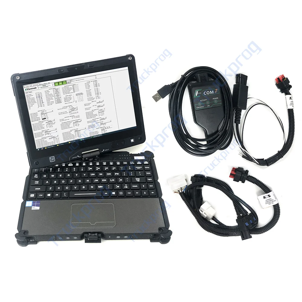Ecom2 EControls for YUCHAI Xichai Engine Fault Diagnosis Equipment Sensor Monitor EDIS ECI Communication Sinotruk Getac Laptop