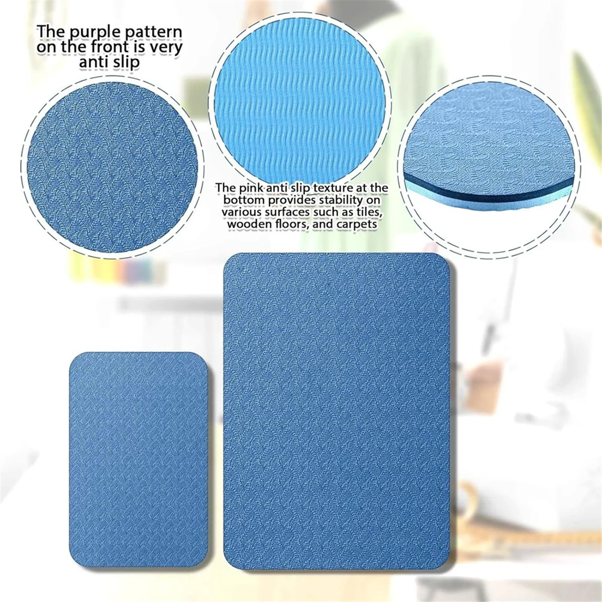 2Pcs Sewing Machine Muffling Mat Pedal Mat Sewing Machine Mat Reduce Vibrations Noise No Slip Blue