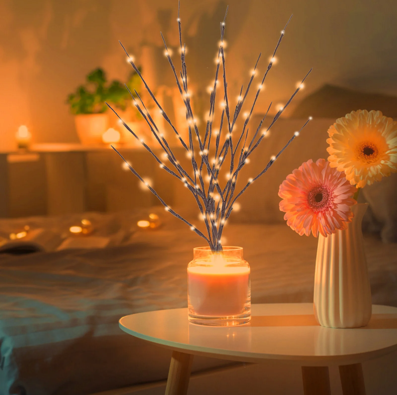 

Simulative Tree Branch Light 20 Lamps Warm White Decorative Night Light for Christmas Home Party Relax Warm Atmosphere