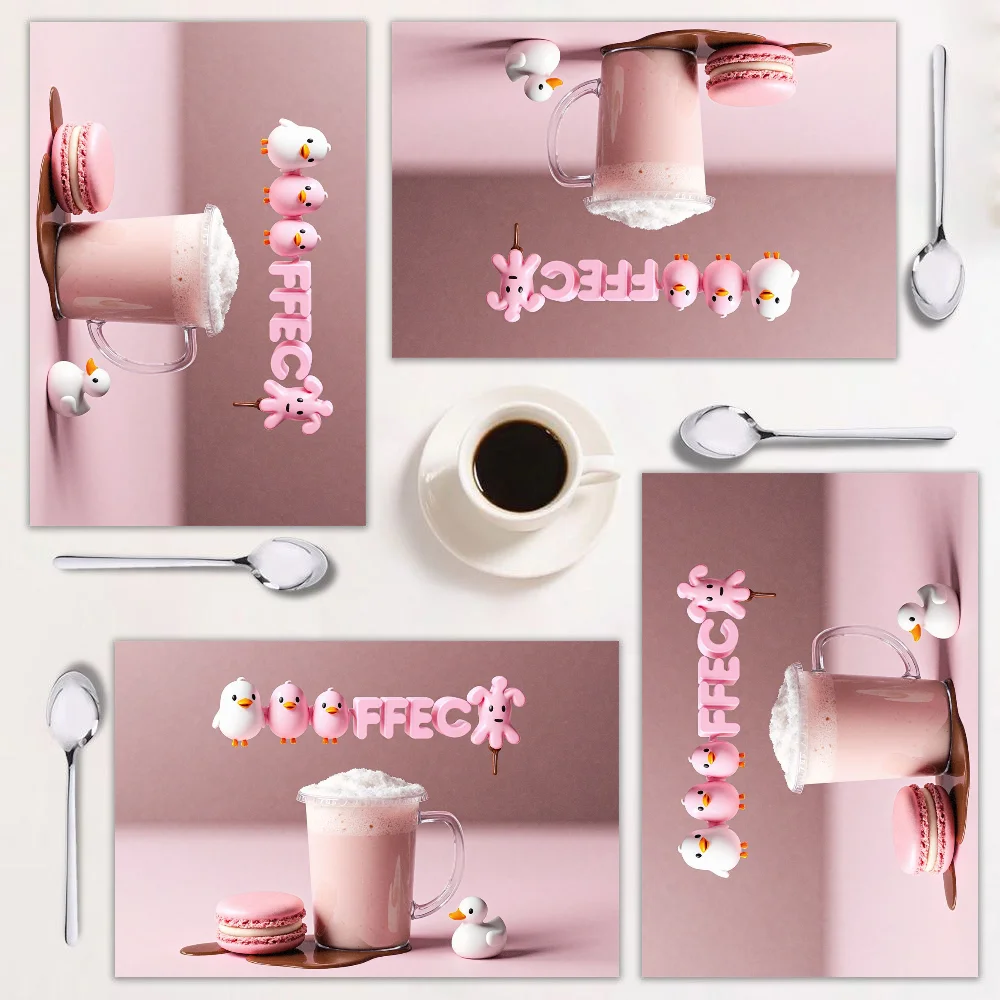 

4-piece placemat set, pastel pink design, easy to clean, rectangular home décor, perfect for kitchen and parties.