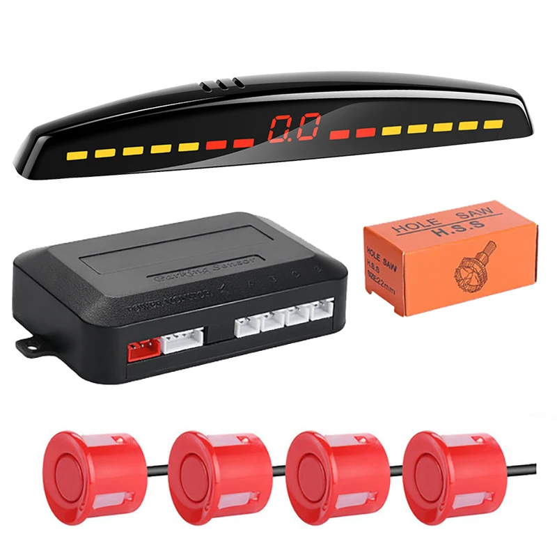 ชุดเซ็นเซอร์กะระยะช่วยจอดรถ Risingon Car Parktronic พร้อมจอแสดงผล LED ระบบตรวจจับและแสดงผลการถอยหลัง
