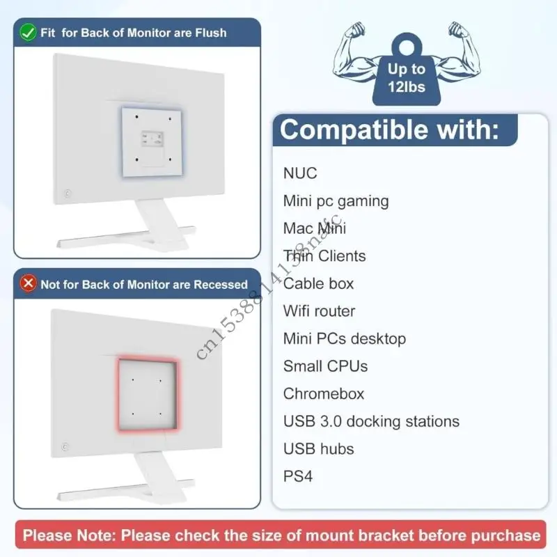594F Small PC Mount Easy Install Mounting Computer Holder Computer Mount Gaming