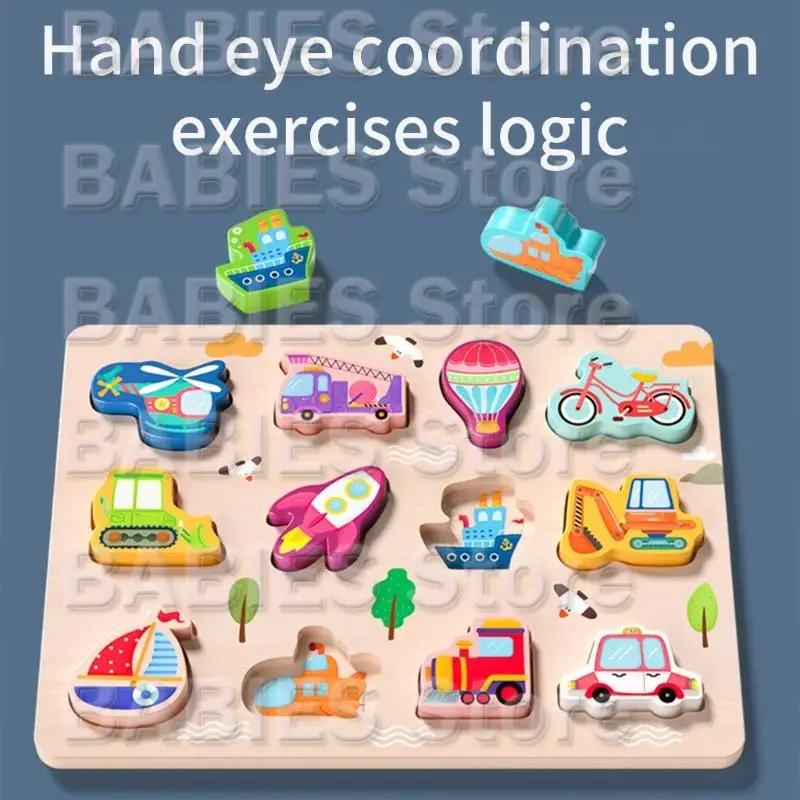 

Wooden Peg Puzzles For Kids Vehicle Fruit Vegetables Animals Educational for Preschoolers Learning Toy