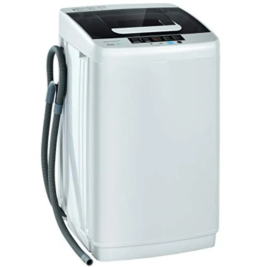 Full Automatic Washing Machine for Apartment Dorm Use, Plastic and Stainless Steel, White, 2-in-1 Portable Washer and Spinner C