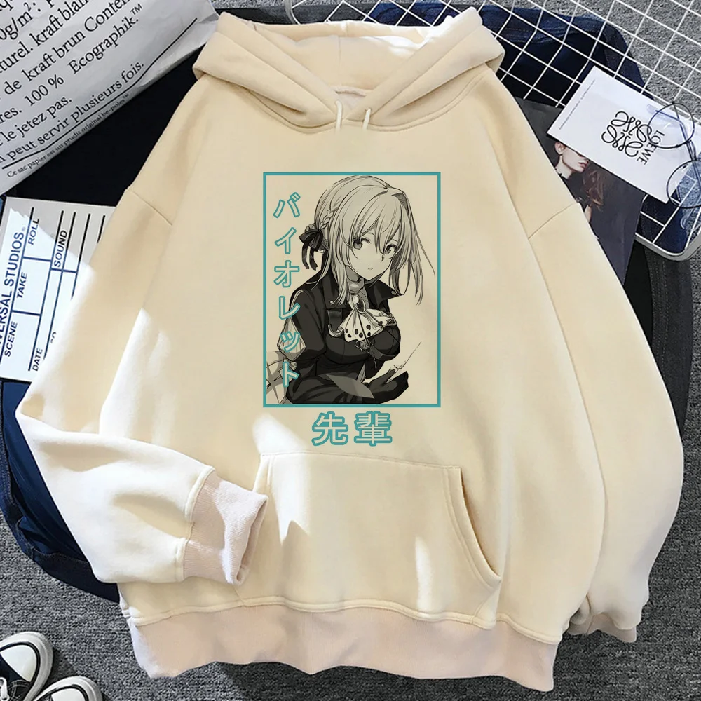 

Violet Evergarden hoodies women anime y2k aesthetic gothic graphic Hood sweatshirts female Fleece Hood