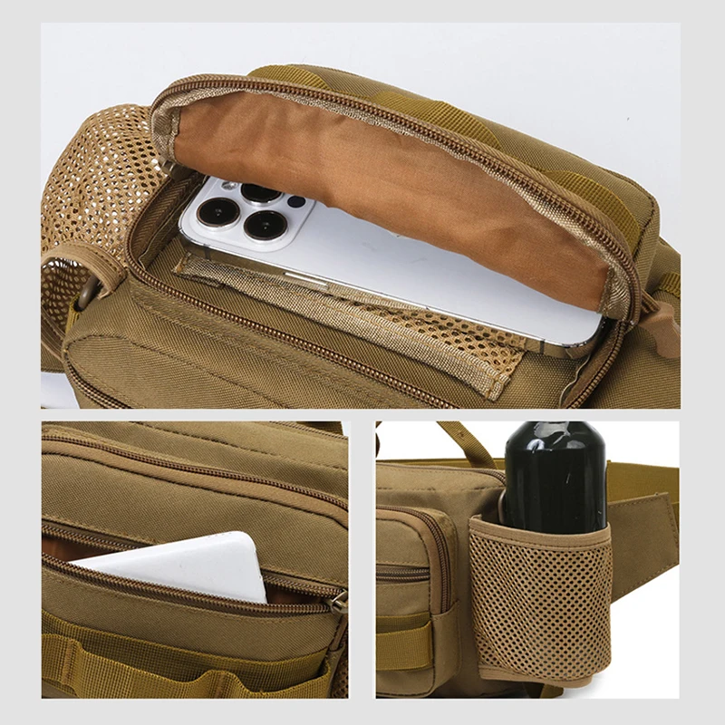 Fishing Chest Bag Tactical Tackle Fanny Pack EDC Fishing Lure Bag Outdoor Camping Hiking Climbing Hunting Waist Bag Rig Pouch