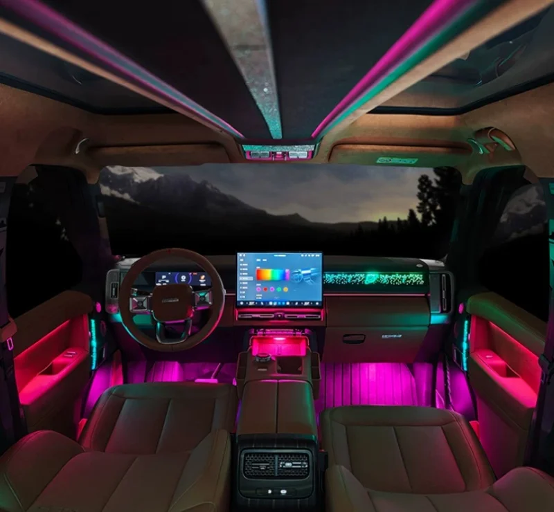 Car 64 Color Starry Sky Panel Ambient Light Fit for Chery ICAR V27 2026 Modified Dynamic Colorful Starry Sky Atmosphere Lamp