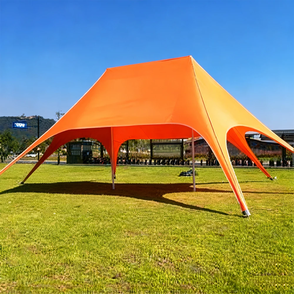 

STLF Custom 6m Diameter Star-Shaped Sunshade Tent Canopy Single Roof Aluminum Alloy Frame Spider Design Waterproof All Seasons 6