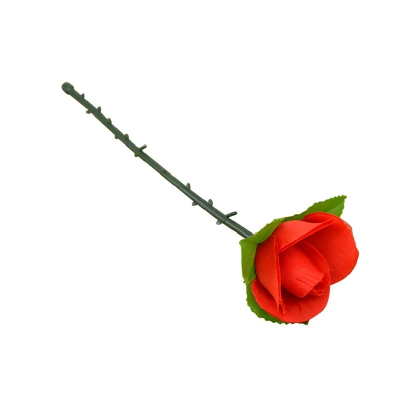 N80C Retractable Rose Flower Trick Fun Trick Props for Girlfriend Wedding Shows