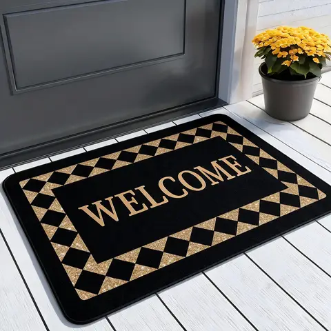 Diatomaceous Earth Bathroom Floor Mat Square Rubber Backing Non Slip Highly Absorbent Thick Rug for Toilet Entryway