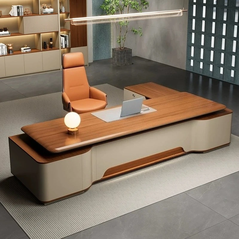Escritorio Presidencial Moderno y Sencillo de Lujo Premium, Escritorios y Estaciones de Trabajo para Oficina, Muebles para Sala de Juntas, Estudio y Computación
