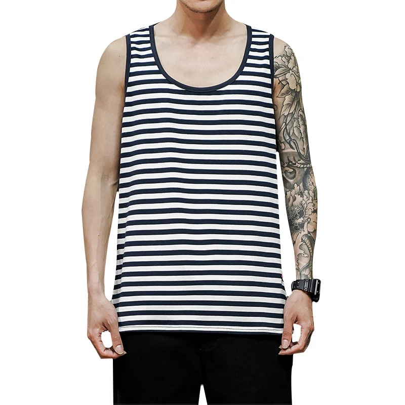 

Летняя Облегающая майка-топ VERSMA для бодибилдинга, Мужская нательная футболка для фитнеса, полосатая рубашка без рукавов BF, жилет, Прямая поставка