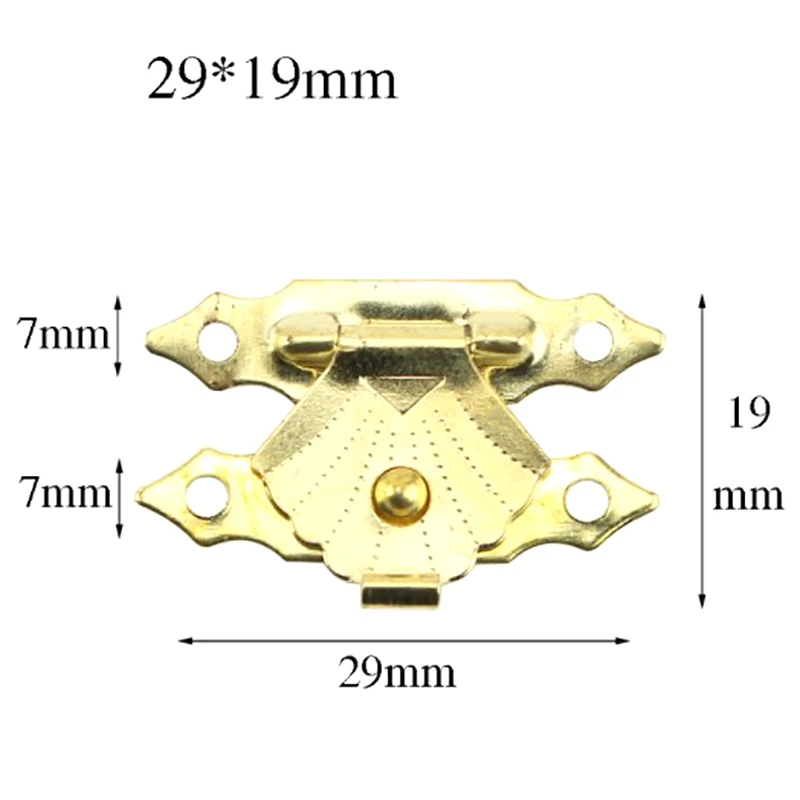 10pcs Jewelry Gift Box Decorative Hasp Latch Mini Antique Iron Sheet Wooden Case Hasp Home Finuture Buckle Clasp Lock No Screws