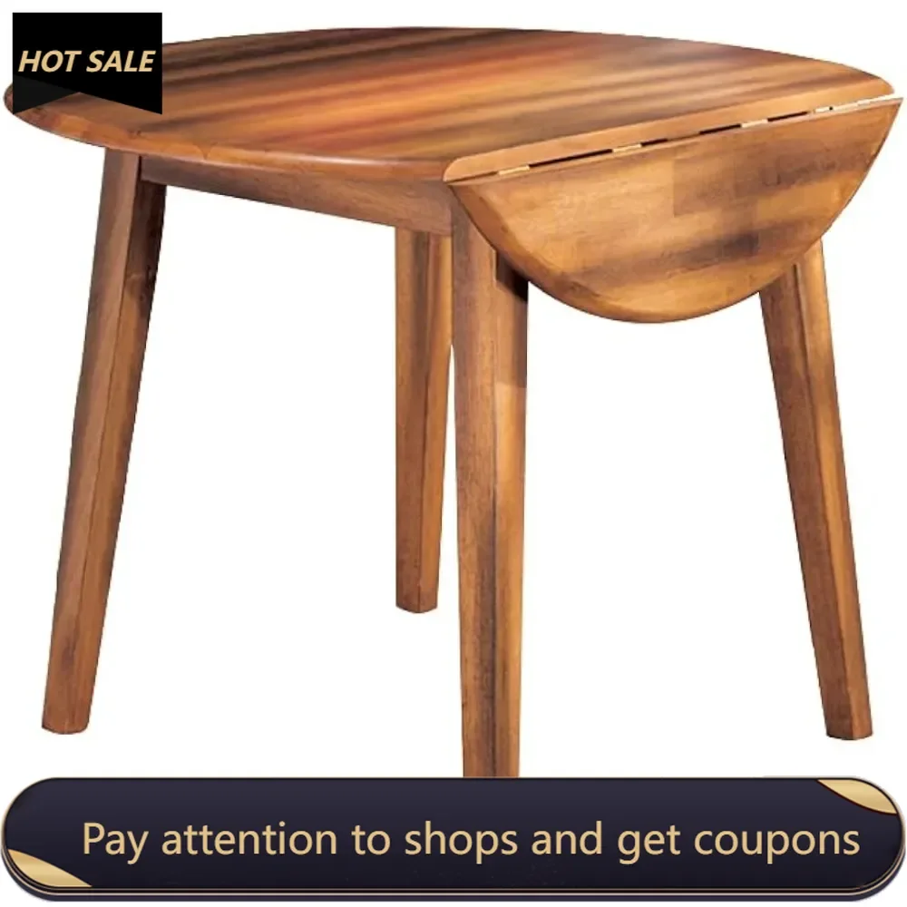 Dining Room Round Drop Leaf Table Chairs for Kitchen Furniture Rustic Brown Freight Free Dinning Tables Sets Folding Desk Mobile