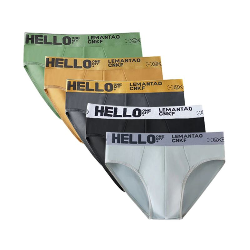 

Трусы мужские дышащие однотонные, дышащее удобное нижнее белье, модные трусы для мальчиков, большие размеры, 5 шт.