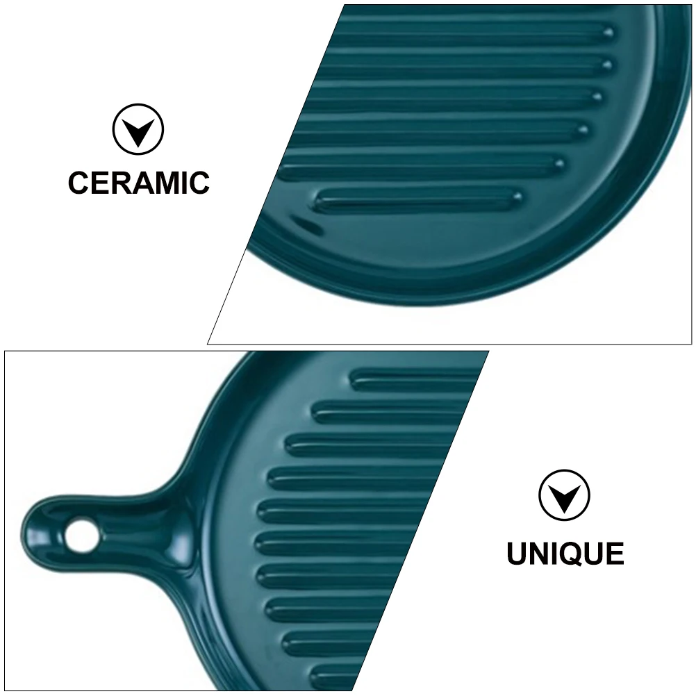 

Ceramic Baking Pan Food Serving Plate Oven Safe with Anti-Scald Handle for Dinner Dessert Appetizers Oven Safe Plates