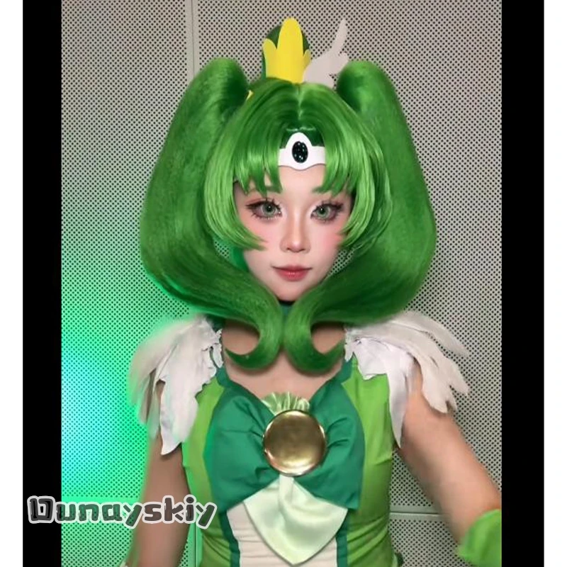 

aBDSS*/Anime Smile Pretty Cos Cure Cosplay Midorikawa Nao Cure March Kawaii Green Twin Ponytails Magic Girls Synthetic Hair