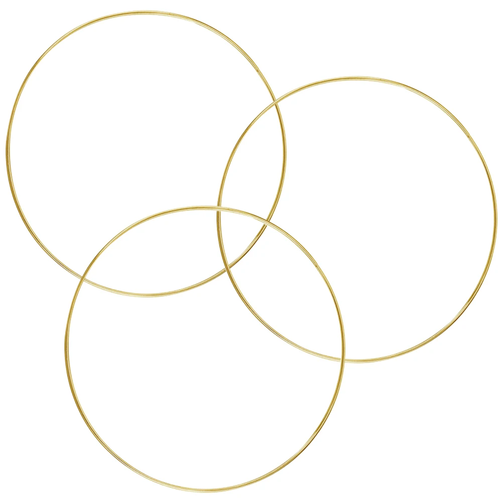 

3PCS Metal Dream Catcher Wind Chime Gold Iron Hoop Wreaths Round Embroidery Space Saving Rust Resistance
