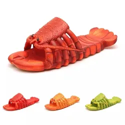 Pantofole aragosta uomo divertente animale estate infradito carino spiaggia doccia scarpe Casual donna Unisex grandi dimensioni morbide pantofole da casa