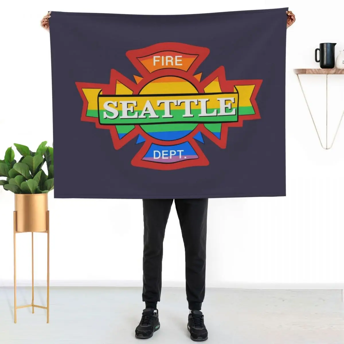 Station 19 Pride Logo Throw Blanket Lightweight Warm Blanket for Indoor Outdoor Use
