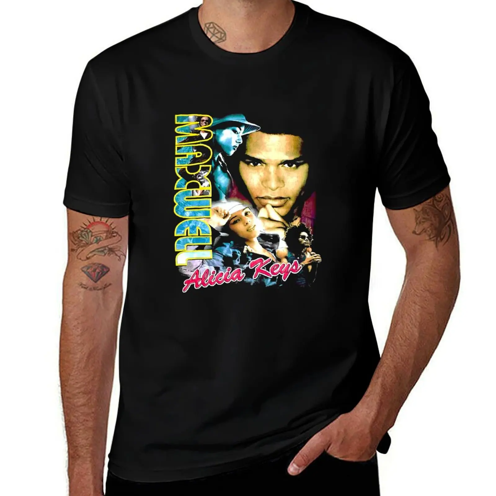 Редкая винтажная футболка 01 Maxwell Alicia Keys в стиле рэп и хип-хоп, футболка с ретро-графическим принтом