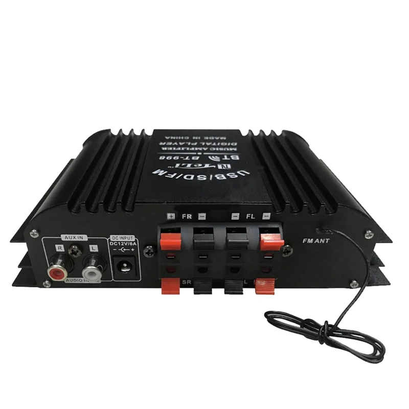 AA08-Audio Amplifier 4-Channel Digital Sound Amp For Home Audio Systems, Car, Karaoke Supports USB SD AUX