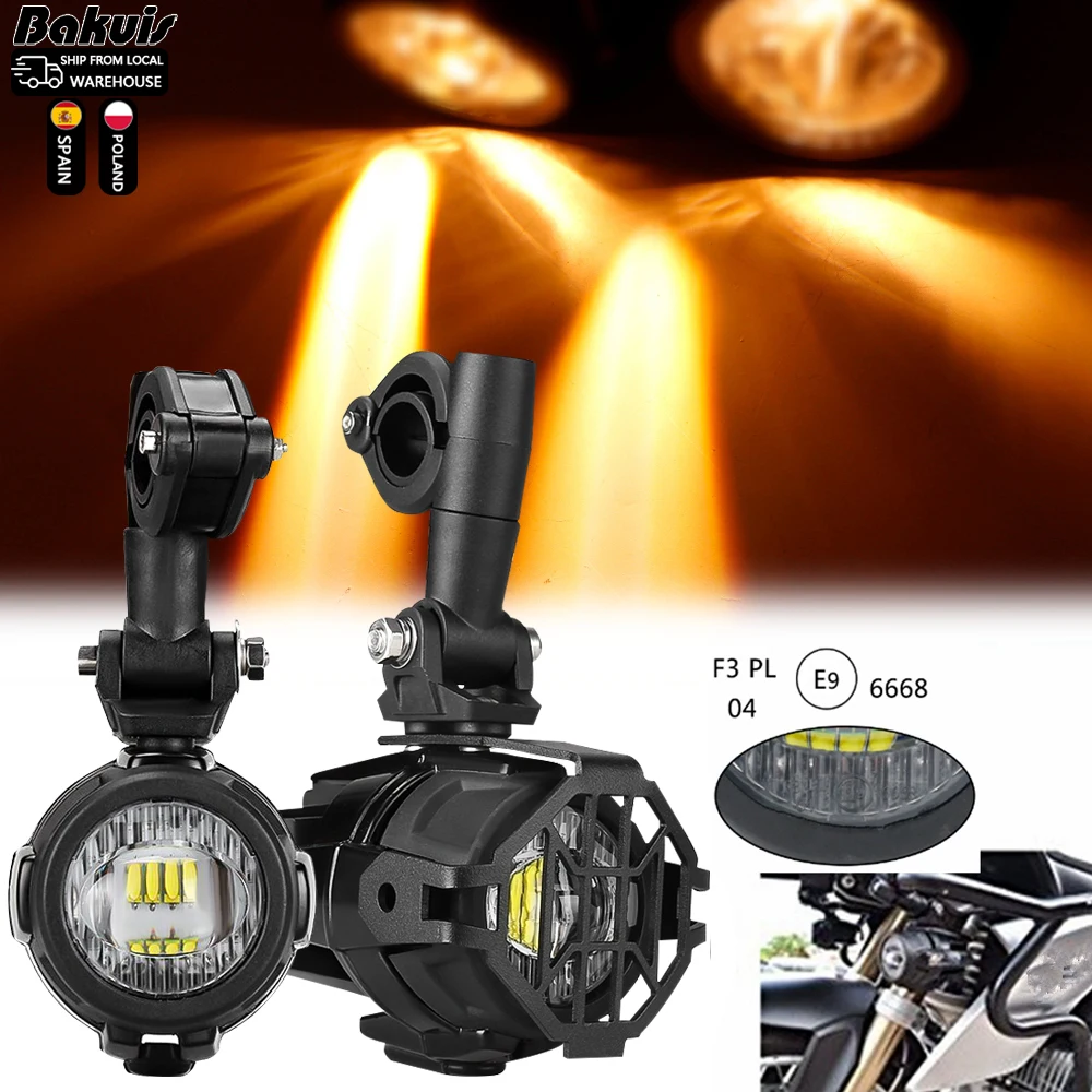

Motorcycle Fog Light LED Lamp Assembly Auxiliary Lights Bracket Holder Cover Wire For BMW R1200GS F800GS F700GS F650 K1600