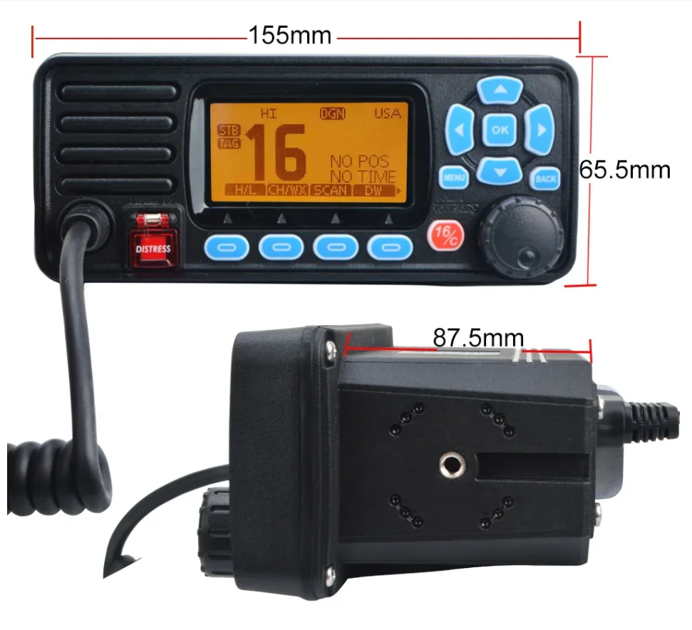 Walperforated Talkie RS-509MG GPS Intégré Positionnement VHF Marine Transcsec IPX7 Étanche 25W Marine Radio DSC