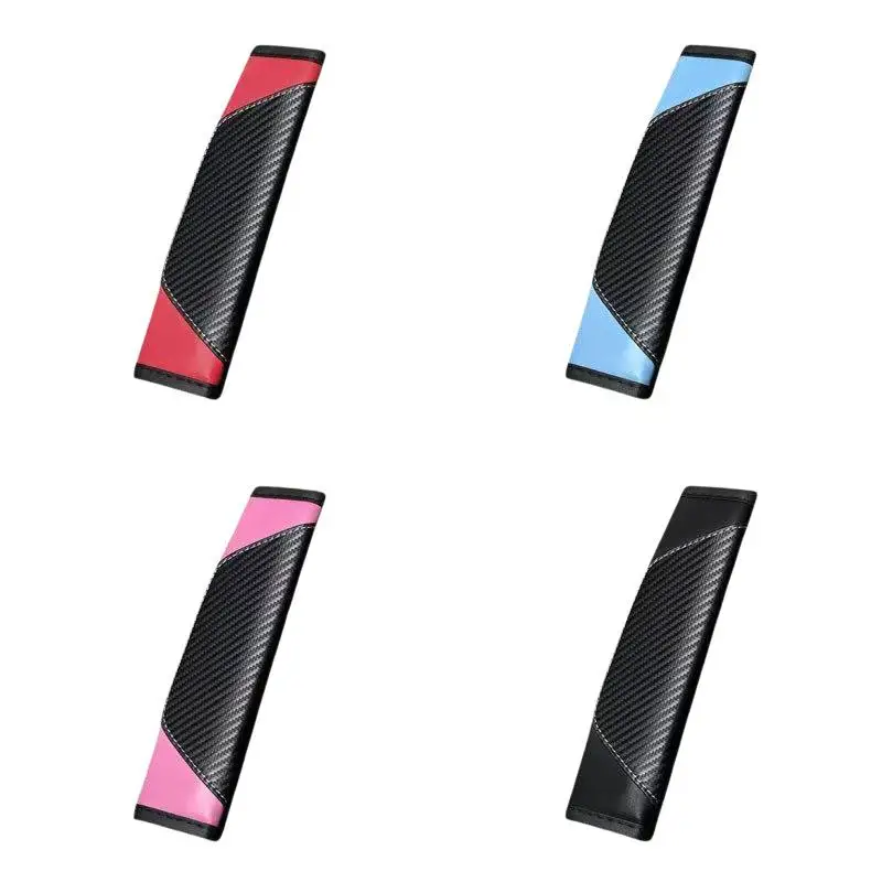 【DM】2Pcs PU Leather Safety Seat Belt Shoulder Cover Breathable Protection Padding Pad Interior Access Car Accessories - view 6