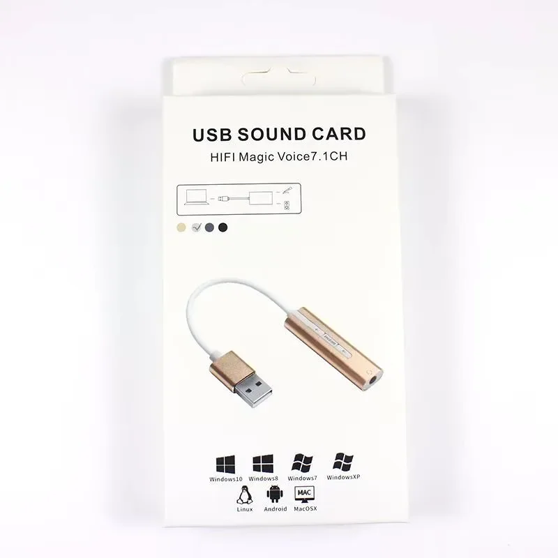 

Звуковая карта USB по низкой цене 2-в-1, разъем 3,5 мм для компьютерного радиоконвертера и т. д.