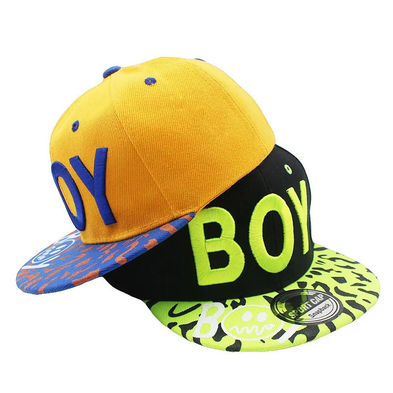 New Spring Summer Baby 3D Letter BOY Cap Boy Adjustable Baseball Cap 3-8 Years Kids Snapback Hip-Hop Hats Sun Hat C-12