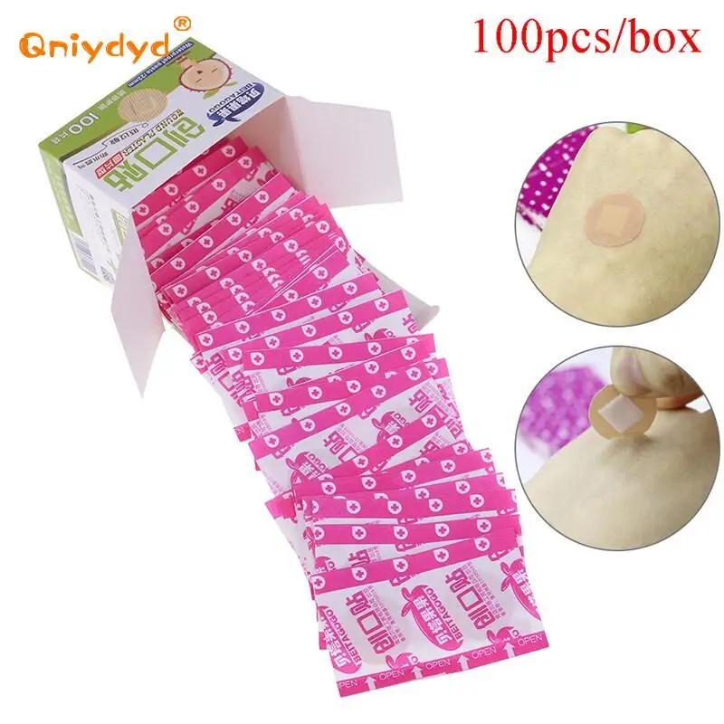 Band-Aid redondo impermeável, ataduras adesivas descartáveis, mini, respirável, 100pcs